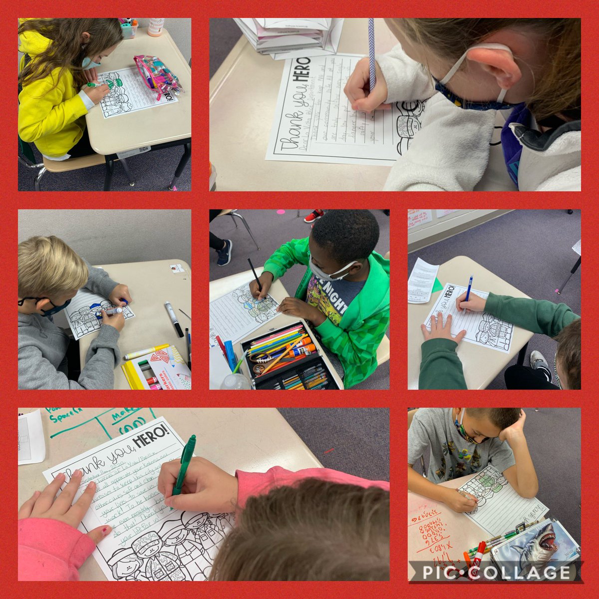 bethanyvanroy's tweet photo. Today we remember so many hero’s. I got to have such powerful conversation with 5th graders about hero’s and how selfless so many were on this day. As a class we decided to write hero’s in our community thank-you’s for all they do! #Greatnesshappenstogether @ParkviewHeights https://t.co/zot4aXyHmj