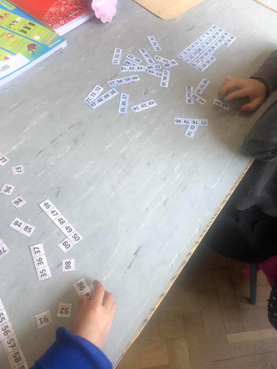 MsCoyles's tweet photo. It’s good to be back 😄! We were working with hundred squares this week. Everyone enjoyed solving some puzzles. https://t.co/qplofBXslH