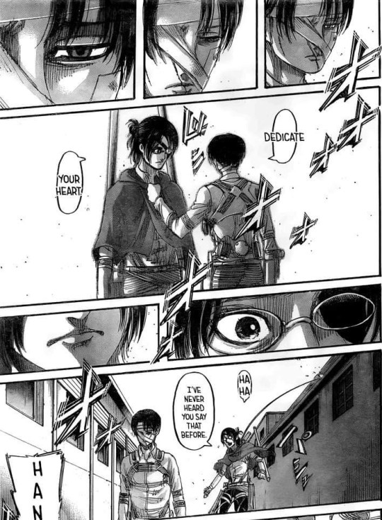 this literally fucking sucks so bad you can see the fucking light in his eyes die as he realizes he needs to let hanji go and hanjis fucking reaction momentarily dropping their confident jokey facade in realization and momentary overwhelming with emotion fuck this shit 