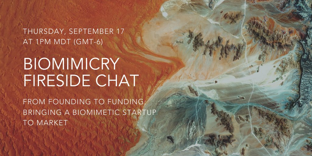 Join our Sept. #BiomimicryChat! We'll speak with @FinkelPerkol of @EconcreteL, @hrdavis1 of @techstars and @JYarnallSchane of the @BiomimicryInst on how nature-inspired companies can learn from each other, measure success & address roadblocks. Register: biomimicry.org/firesidechats/