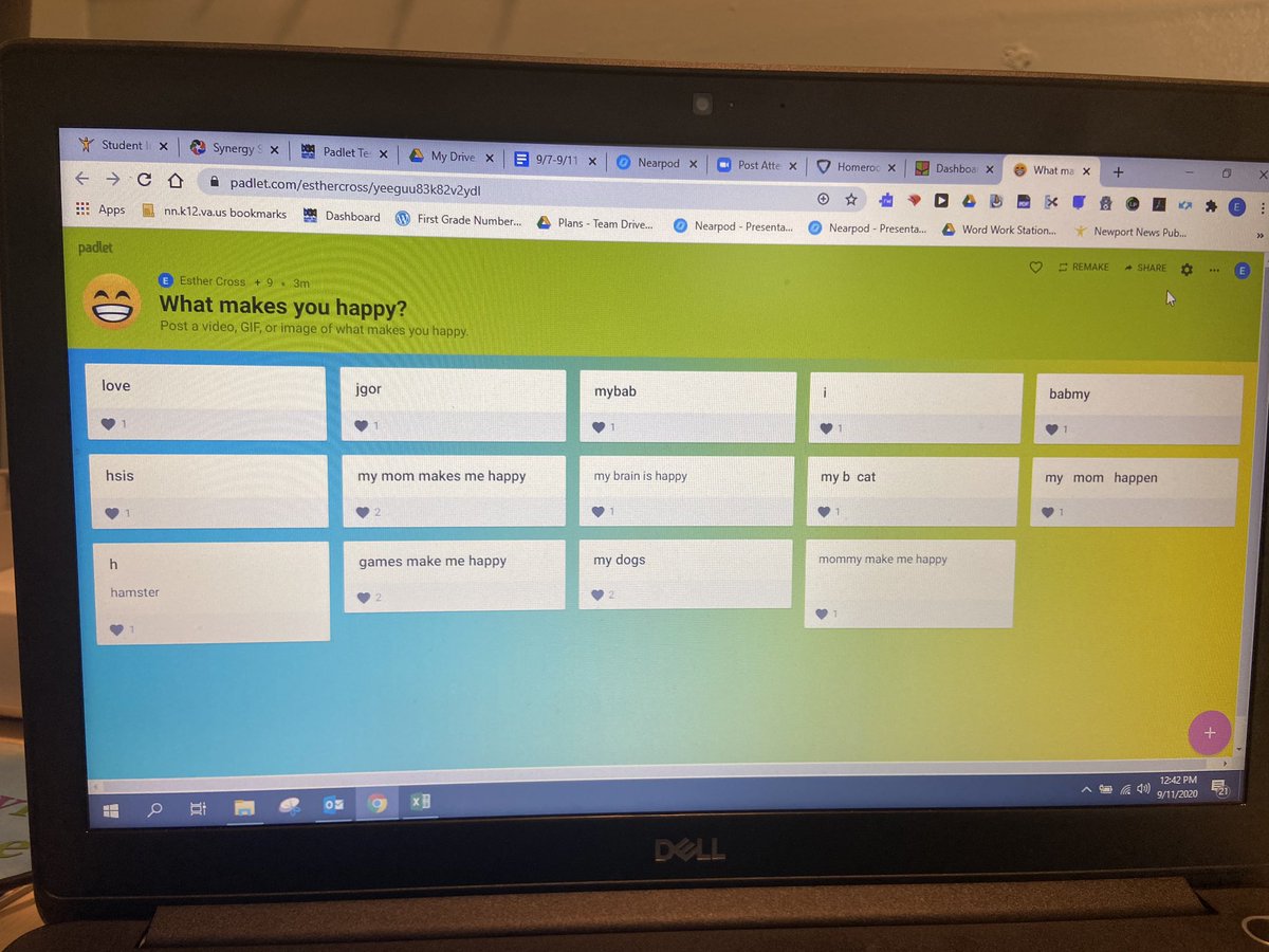 eakreider's tweet photo. Let me tell you what makes me happy....this is the most submissions I’ve gotten so far for online assignments!!! We are figuring this thing out! #virtuallearning #virtualfirstgrade https://t.co/lKNoTXpiCM