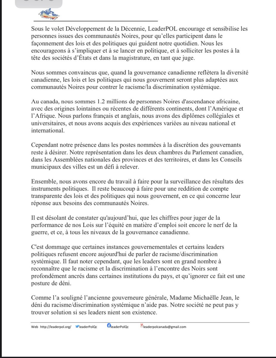 LeaderPOLCanada's tweet photo. (2/2) LeaderPOL est fiers de vous présenter les mots d'ouverture de la présidente devant plus de 10milles fonctionnaires fédéraux à l'école de la fonction publique #fbec #UNADD #CCUNESCO https://t.co/bLyJDqp2Cb
