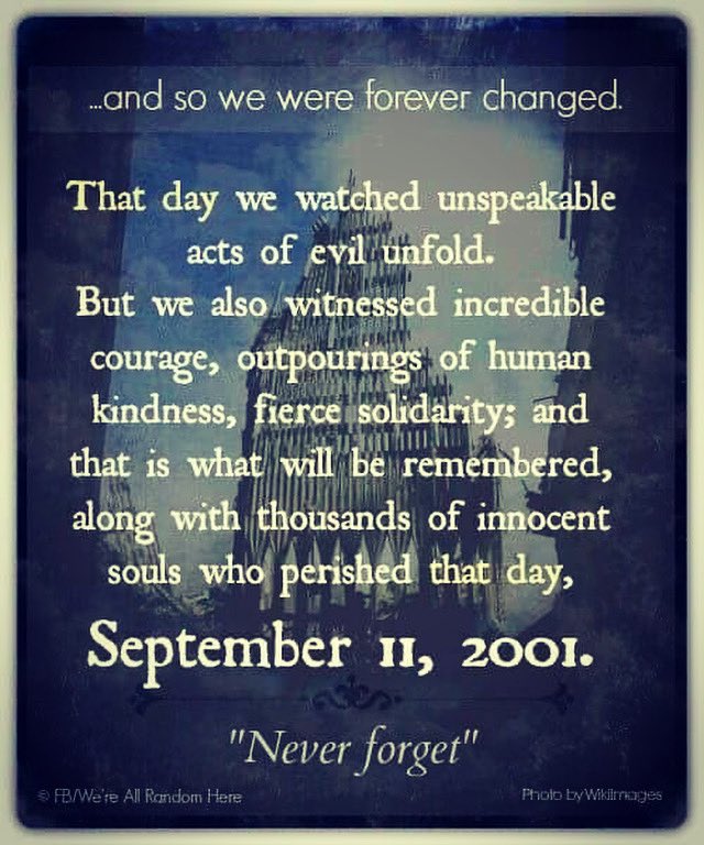 slicosby's tweet photo. I was holding my new baby watching the TV with tears streaming down my face - the fear, horror, helplessness, loss of innocence and the innocent.  And I remember the rise of the American spirit - love, patriotism, resiliency of a nation and a hope that could not be suppressed https://t.co/95Pz50p2KT