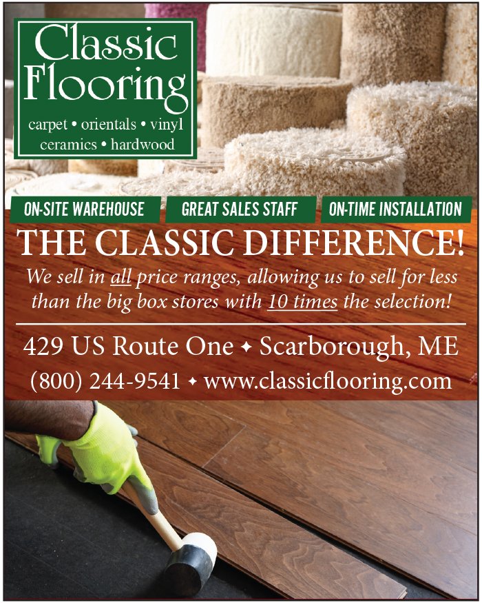 keepitlocalME's tweet image. At Classic Flooring, you get the #ClassicDifference - #flooring in all price ranges for less than big box stores with 10X the selection! Stop by 429 US Rte 1 in #Scarborough, call 800.244.9541, or click classicflooring.com. #locallyowned #carpet #tile #keepitlocalmaine