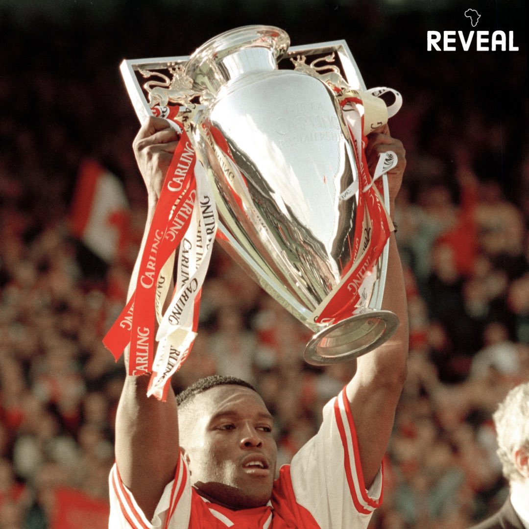 Liberian striker Christopher Wreh was part of Arsenal's double-winning side in 1998. He became the first African player to receive a  @PremierLeague medal   #PremierLeague