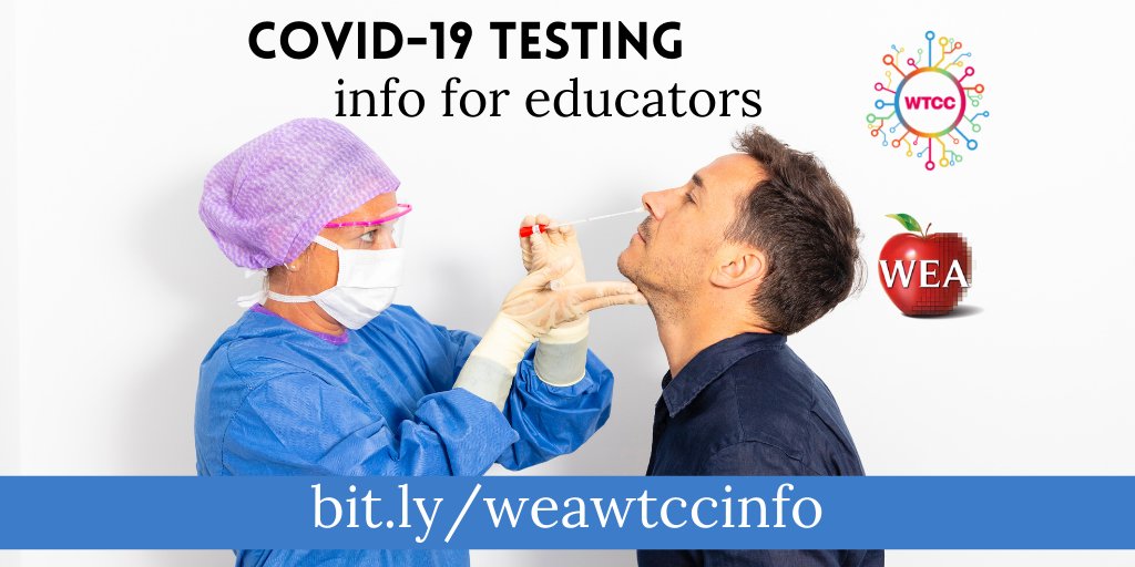 WyoEA's tweet image. Learn the latest about COVID-19 testing as it applies to educators at bit.ly/weawtccinfo and visit wtcc.tech for more resources, including a forum where you can ask questions about keeping our schools, and communities safe through the pandemic. @wytechcc