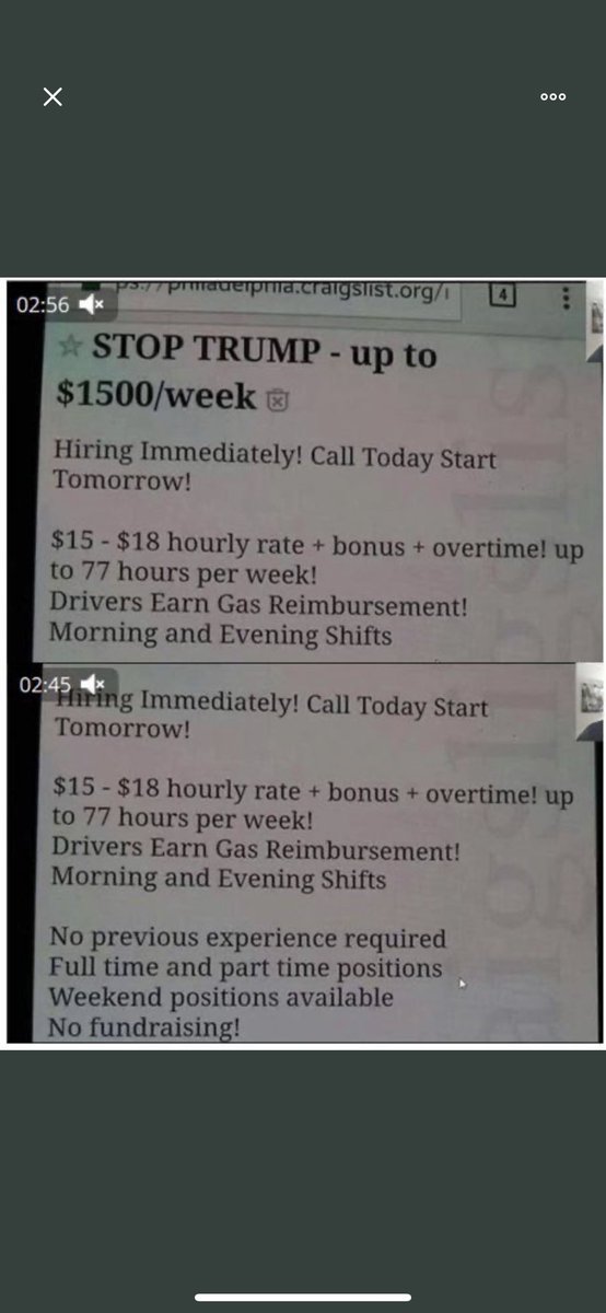 MAJMO50's tweet photo. Here is a Craig’s list ad for recruiting Antifa and other rioters👇👇👇👇👇 https://t.co/VlRjl2QzBV