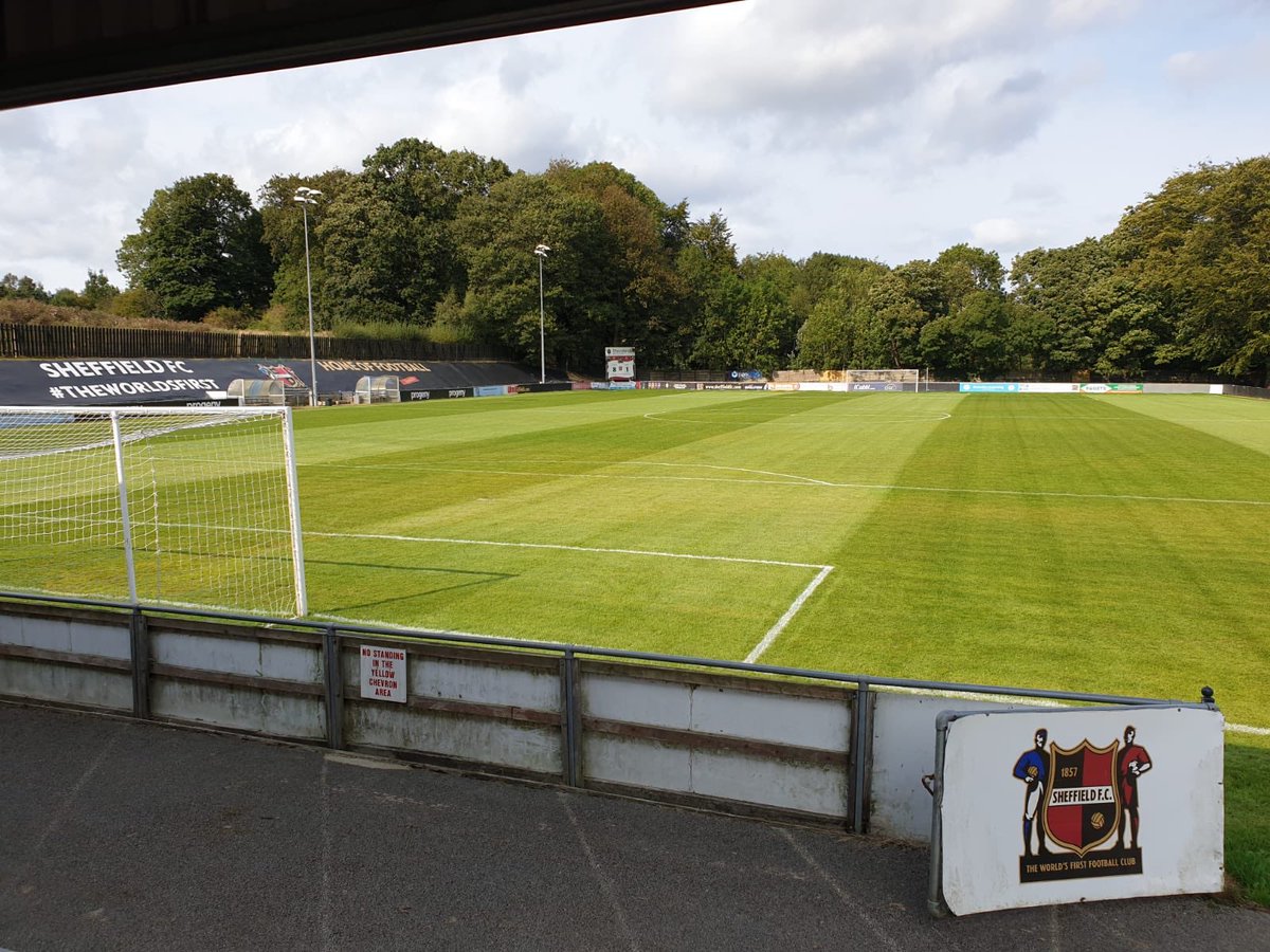 A resplendent <a href="/sheffieldfc/">Sheffield Football Club</a> looking great in the sunshine. A great job by <a href="/bafcmower/">simon marshall</a> and our grounds team as football returns 🚜⚽️