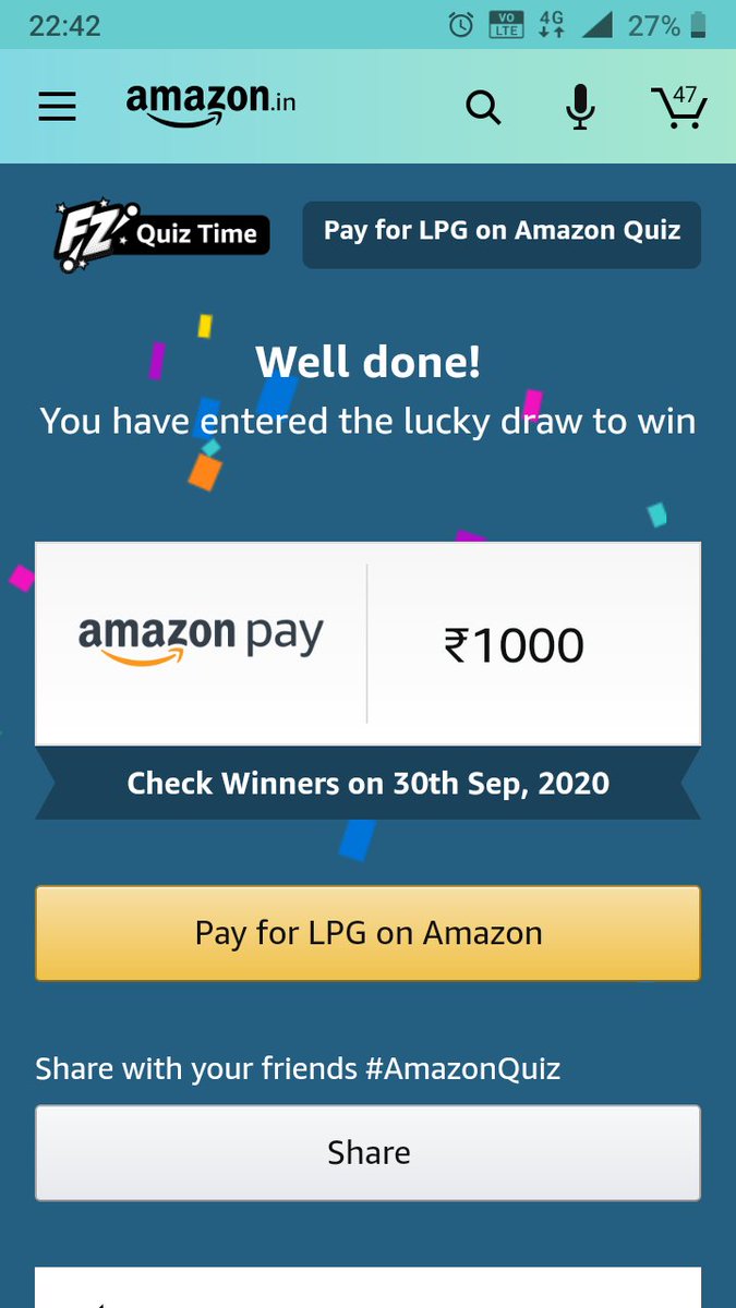 awanithakur01's tweet photo. #AmazonQuiz 
I played this interesting Quiz on Amazon-Play games at Amazon Fun Zone  https://t.co/3xE6coXqf1 https://t.co/rhs1UgVE4J