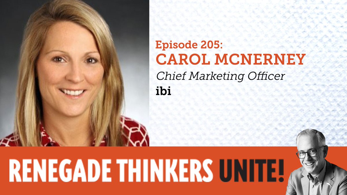 PZSN's tweet photo. @infobldrs CMO, @Carol_McNerney joins @DrewNeisser on the #RenegadeThinkersUnite #podcast to discuss ibi's brand refresh! Listen to the full episode here. https://t.co/YP0KwpdiKT https://t.co/mtkvoUn5oB