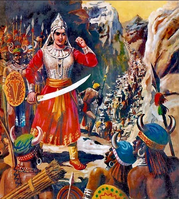 When Durgavati heard about the attack by Asaf Khan, she decide to defend her kingdom with all her might although her Minister Adhar pointed out the strength of Mughal forces. She maintained that it was better to die respectfully than to live a disgraceful life.
