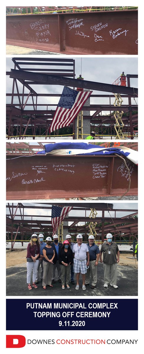 CompanyDownes's tweet photo. @TownofPutnam Municipal Complex Ceremonial Beam Signing and Topping Off Ceremony.

#municipalconstruction #putnamct #Construction https://t.co/CW810e3S4m