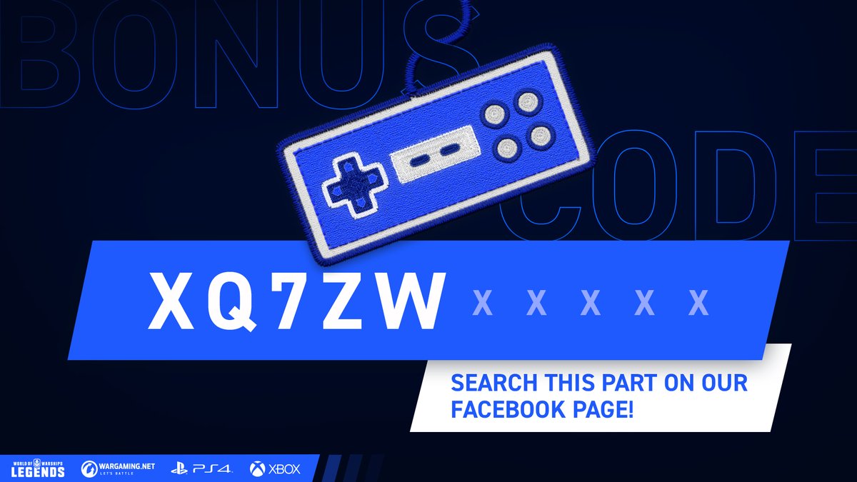 world of warships legends on twitter go grab a special videogamesday patch symbol and 1x premium day and have fun during the weekend search the code part on our facebook page