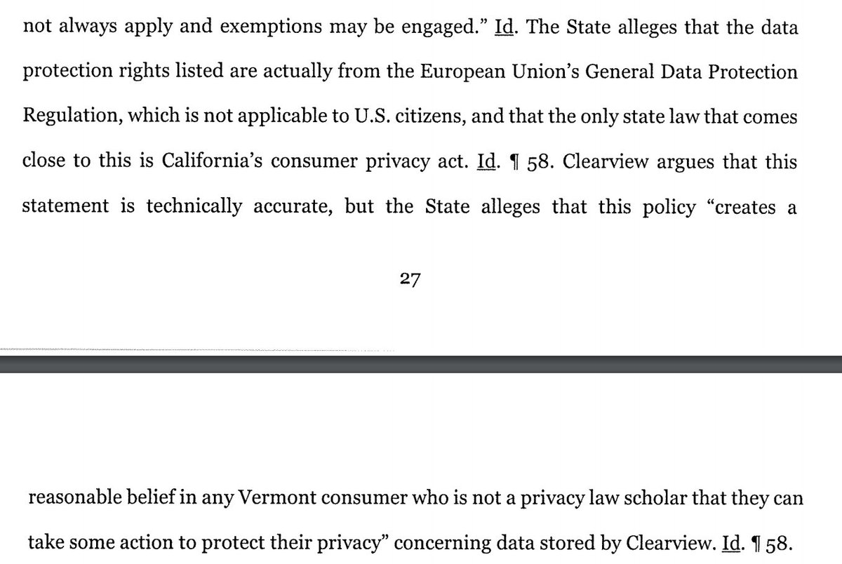 The discussion about the merits of Clearview AI's privacy policy is golden. Of course, only a "privacy law scholar" and maybe  @JustinBrookman can understand privacy policies: