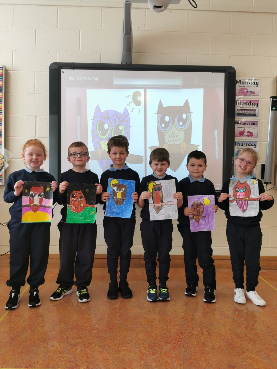MsKane1stclass's tweet photo. Owl drawings @ArtforKidsHub https://t.co/Mi1HctODgQ