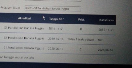 Sweetarpeace's tweet photo. @RaflWee @collegemenfess Aku udah smt 7, anggap ajaa 2021 aku luluss, dan terakreditasi C 😭😭😭😭 nyesekkk bgt.  Emg bisa yaa di reakreditasi sbelum aku lulus gt ? 😭 https://t.co/NfTGwXwZOr