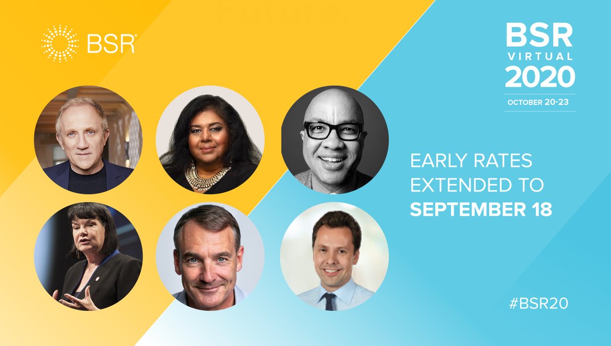 BSRnews's tweet photo. Did you miss the news that #BSR20 early rates expired last week? Don't worry—we've got you covered. 

Best rates extended to this Friday, September 18. Register here: https://t.co/qZIkwrrY3O https://t.co/4k1FafzwnS