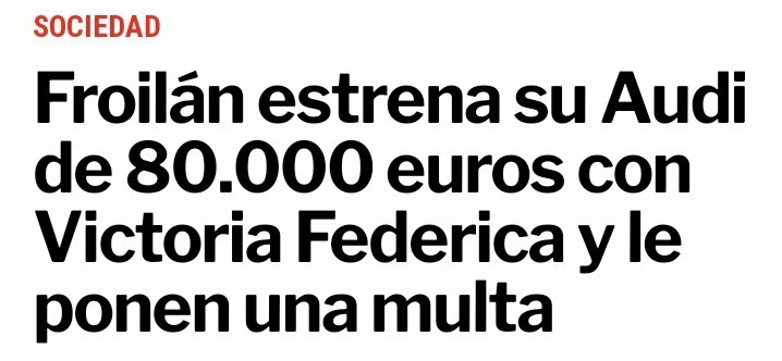 Esto, esto es lo que habéis logrado con tanta crítica. Froilán estrenando un coche de unos míseros 80.000€, como un desarrapado cualquiera. Estaréis contentos. Y encima multado. Se rompe España, se rompe.