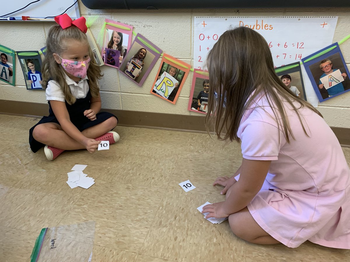 Laura_Bernick's tweet photo. Math games can still be fun with masks and our own cards. #rstories20 https://t.co/HHXxf9FrpX