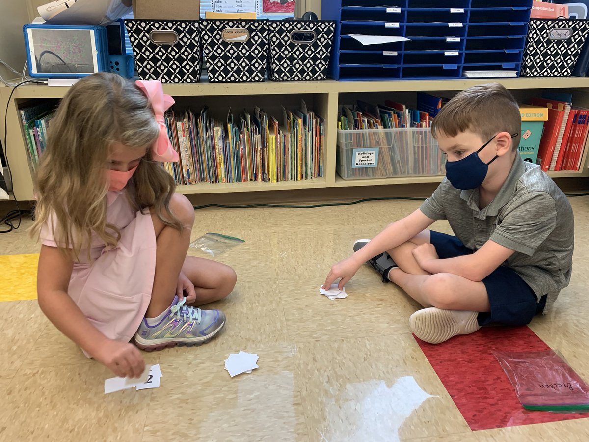 Laura_Bernick's tweet photo. Math games can still be fun with masks and our own cards. #rstories20 https://t.co/HHXxf9FrpX