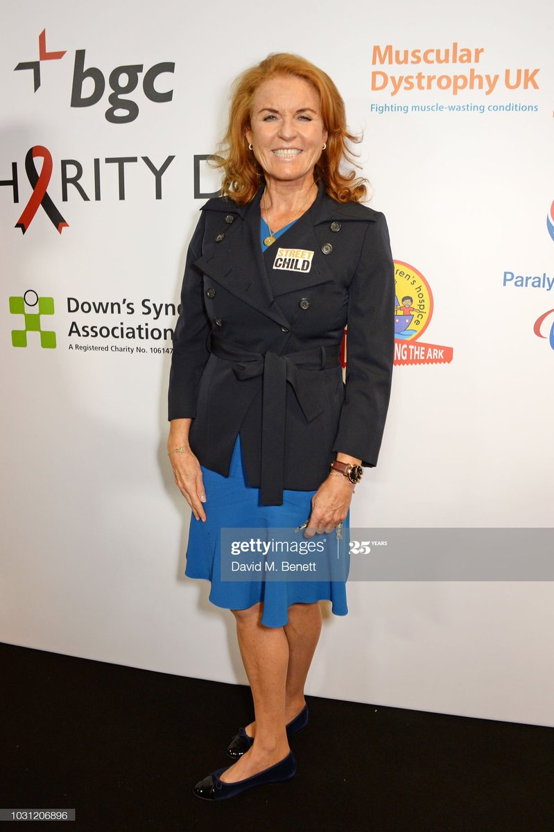 More appearances for Sarah - with tennis star Joanna Konta, and in 2018 with comedian Jimmy Carr.By now Children in Crisis had merged with Street Child, which was now the cause the Duchess was working for.