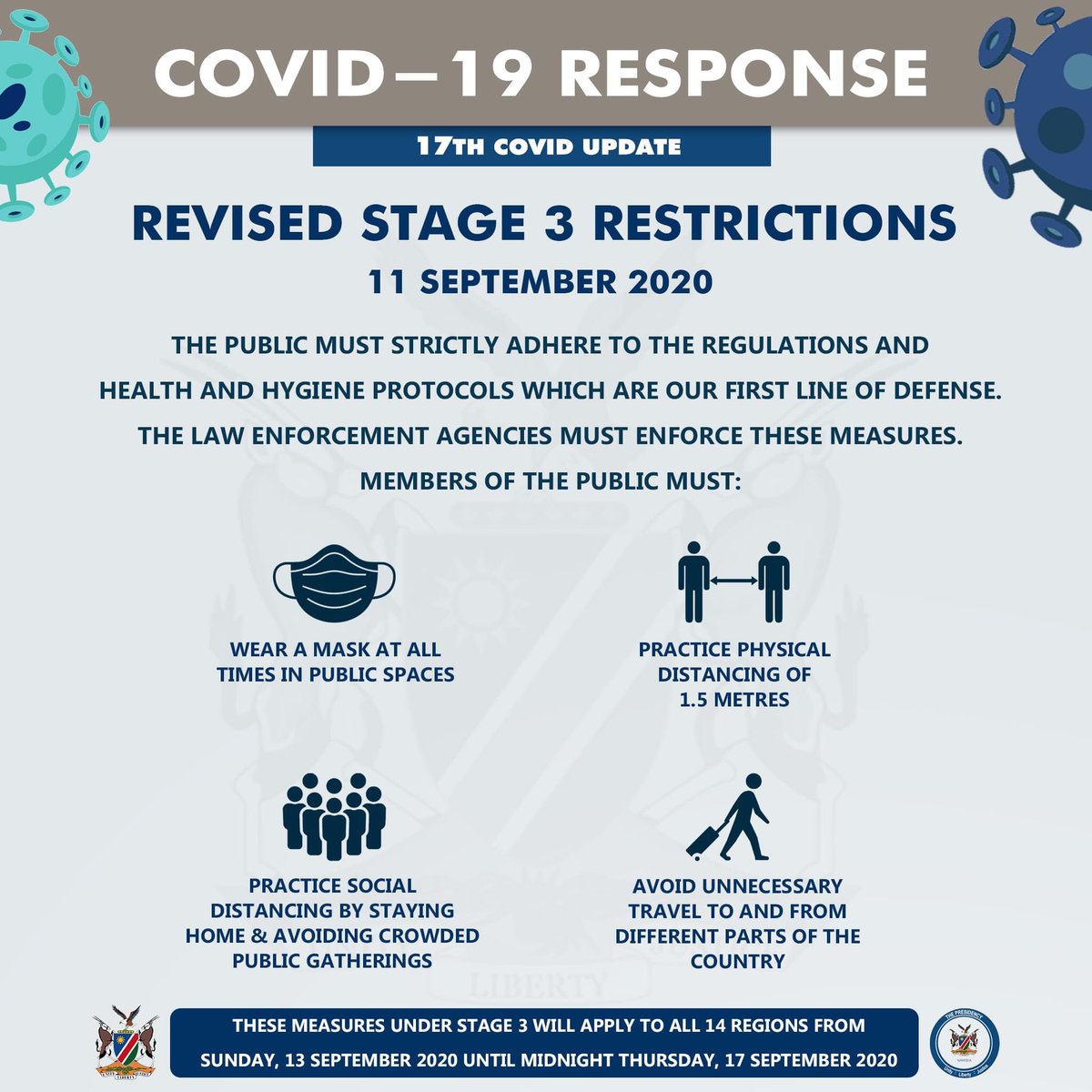 NUST_Namibia's tweet photo. REVISED STAGE 3 RESTRICTIONS 🇳🇦 https://t.co/FH6dZD7AnL