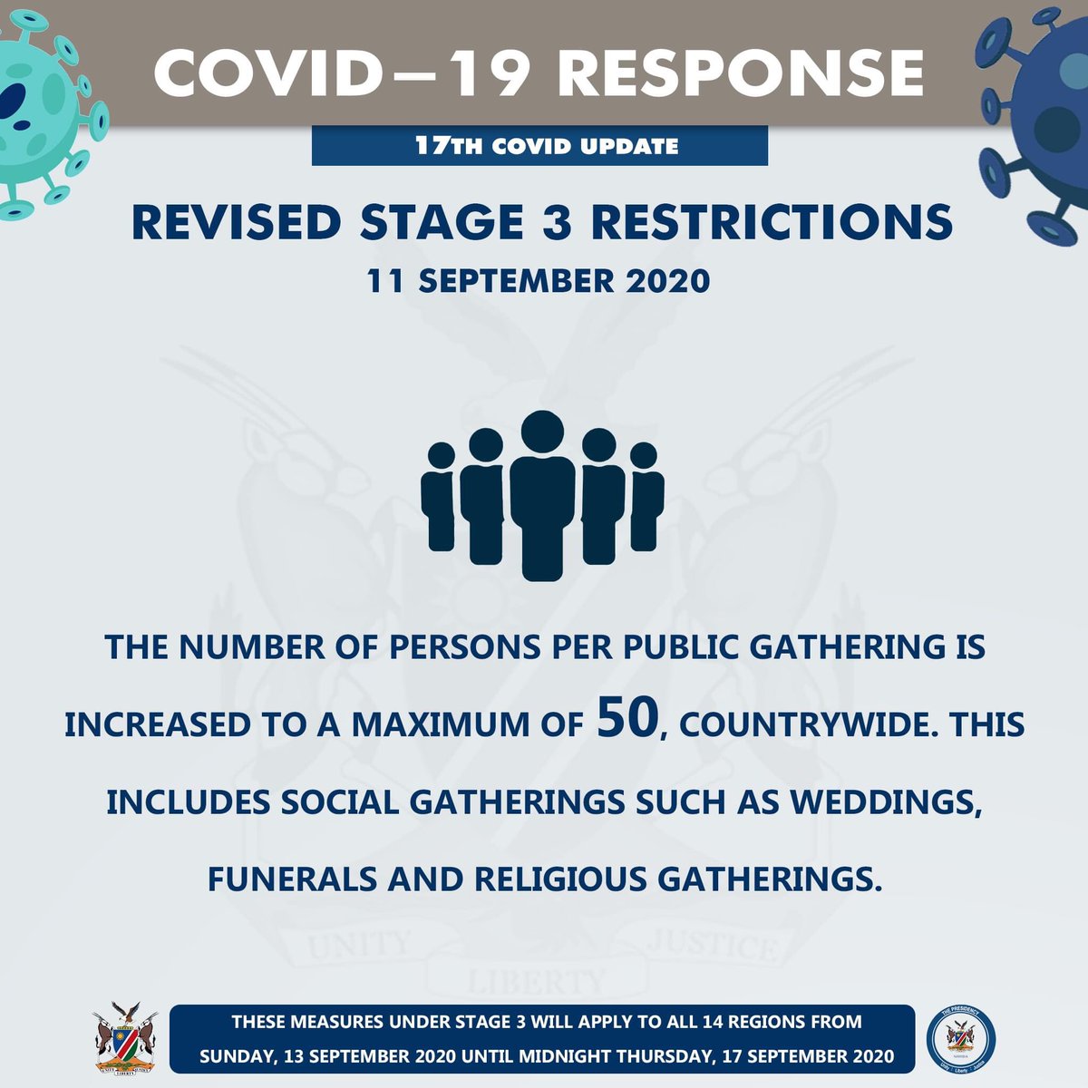 NUST_Namibia's tweet photo. REVISED STAGE 3 RESTRICTIONS 🇳🇦 https://t.co/FH6dZD7AnL