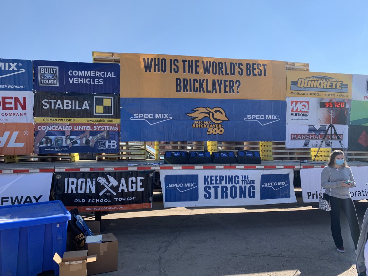 bacmwlocal7's tweet photo. BAC Apprentices, Sean Linch from Johnson Masonry and Christian Brown from Tri-Star Masonry, competing in the Jr. competition @SPECMIX's Bricklayer 500 today! #UnionStrong https://t.co/YSZwKsxyVK