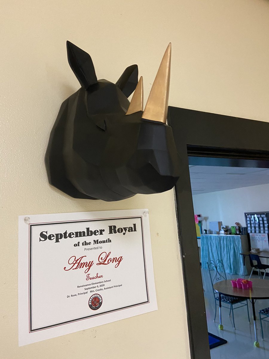 amybytheton's tweet photo. Friday family photo 😍 Hope you’ve had an awesome day! I know my kids and I did! Btw my class &amp; I were SO excited to see the #RoyalRhino bust outside of our door today! 👑🦏 #BestClass #ChargingTogether @Dr_Rose_RES @shantarawcrooks https://t.co/XqoV6OnXOa