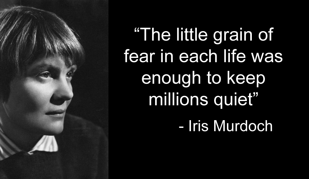 In Intercourse (1987), Dworkin pulls a quote from an Iris Murdoch novel to discuss how men have gotten women to internalize that fear. To get women to not see fear as "compromising or destroying freedom." To not see it as the glass cage going up around them.