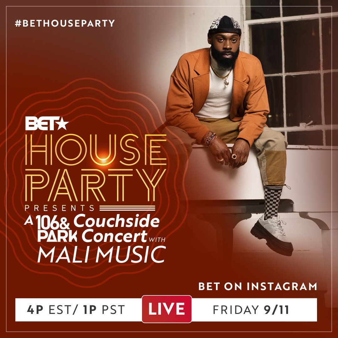 WWPubRelations's tweet photo. @MaliMusic is doing a #106andPark #CouchsideConcert with @BET performing new music from #TheBookOfMali! Watch on @BET's IG Live today at 4PM EST/ 1PM PST! https://t.co/ao8P8BqkY1