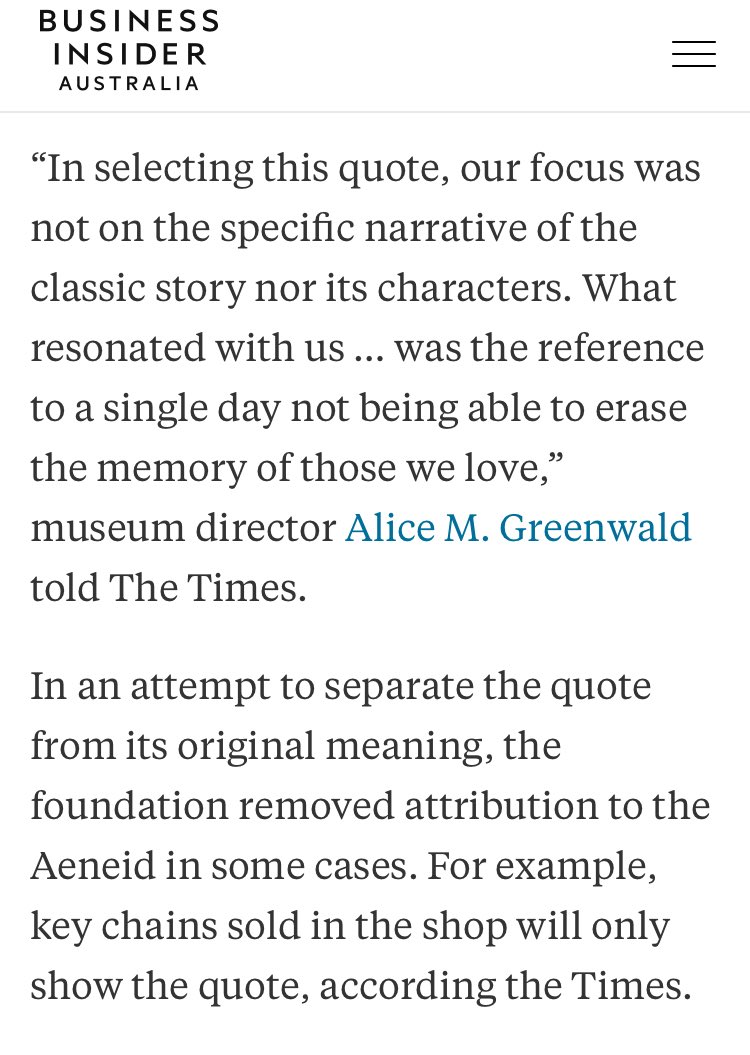 THIS QUOTE CAN BE VIEWED AS A TRIBUTE TO THE HIJACKERSEMBEDDED IN A BLUE MATRIX [INSURGENCY]& the quote is defended by the museum director Alice M Greenwald, despite being made aware of itWhen was the museum opened?2014 BY [HU$$EIN]Also present:[BC HRC CUOMO BdB]