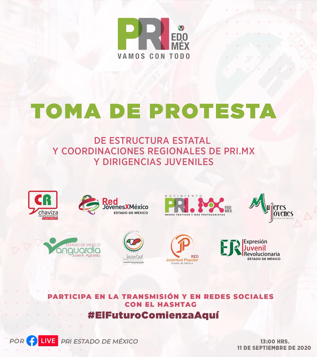 Mov_PRImxEdomex's tweet photo. Hoy los jóvenes hemos dejado de esperar las soluciones y nos hemos vuelto más protagonistas de nuestro entorno.

 #ElFuturoComienzaAquí desde cada municipio del #Edoméx con la representación de la juventud. https://t.co/ZJD6ntXikw