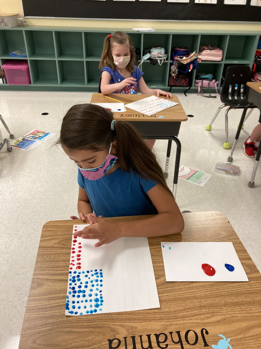 Rasmussen2nd's tweet photo. Today we learned about the amazing heroes that served our country on September 11th. We also learned about pointillism in art as a remembrance on Patriots Day! @CESCorkyBear https://t.co/fqm29bQi0y