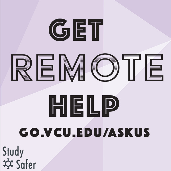 VCULibraries's tweet photo. Get remote help. Chat, text, email or call us. https://t.co/LRnYMVtwAm #StudySafer https://t.co/fiOEG23Y82