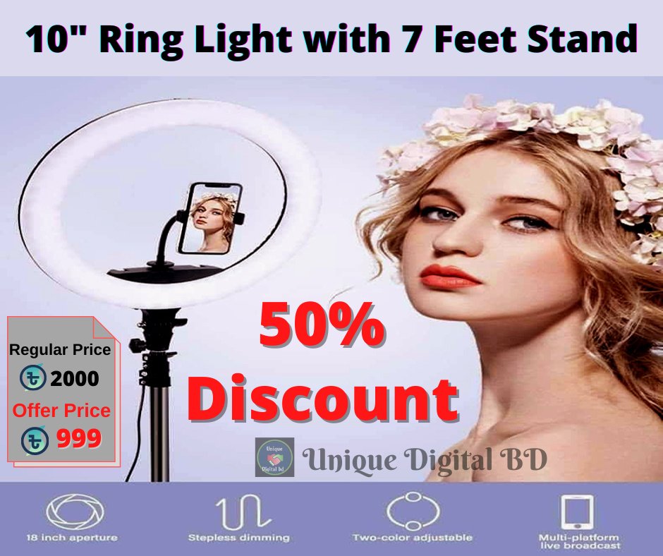 UniqueDigitalBD's tweet photo. ***** 50% Discount *****
Unique Digital BD is giving a 50% DISCOUNT on 10" ring light with 7 feet stand
Regular Price : 2000 Taka
Discount Price : 999 Taka
Inbox for order.
or
Call : 01767900437
#UniqueDigitalBD, #Ring_Light https://t.co/sMK5yf06de