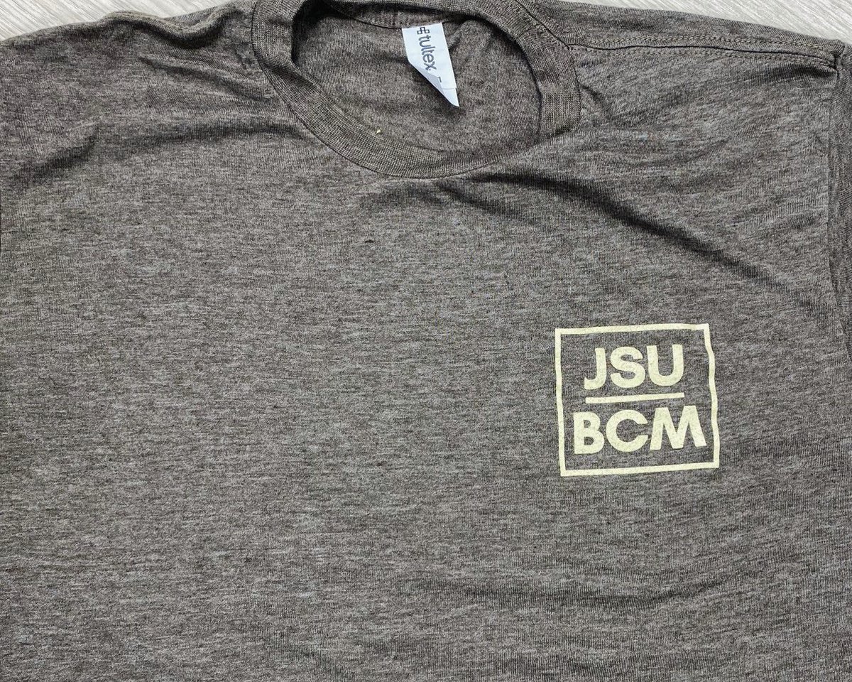 JSUBCM's tweet photo. BCM tee shirts are in-- only $10. Come by the office or get one when you come to Bible study next Tuesday night. The shirt color is chocolate brown. https://t.co/ijMchOM3M2