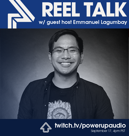 PowerUpAudio's tweet photo. Next week: We're excited to welcome Reel Talk guest host @EmmanDaBomb, Audio Coordinator @riotgames!

He's also a big reason why we've all got the Riot sound panel to look forward to on Oct. 1st - thanks pal! 🔊

https://t.co/c5bnKf3a2p #gameaudio https://t.co/ylCfP0NP6k