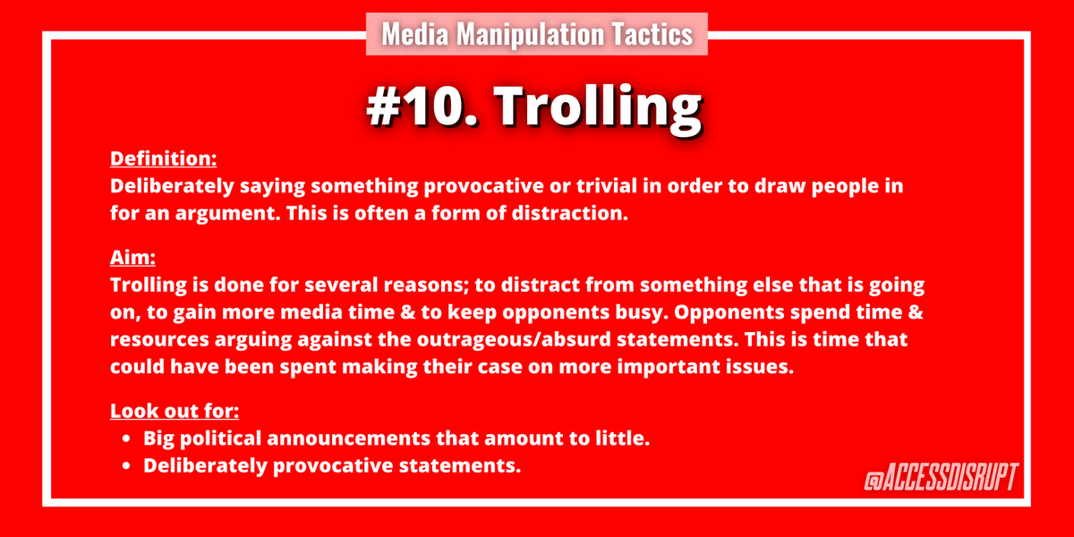 DEEP THREAD No: 4Media Manipulation Tactics10/17  #Trolling