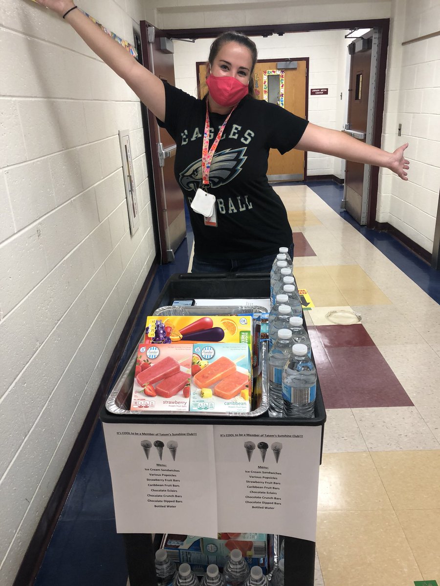 Tatem Sunshine celebrated the ending of the first week of school with an ice-cream cart! We appreciate all of our teachers! Let’s have a SWEET year! <a href="/JFTatemES/">J. Fithian Tatem Elementary School</a> <a href="/HaddonfieldEA/">HEA Members</a> #firstweekback