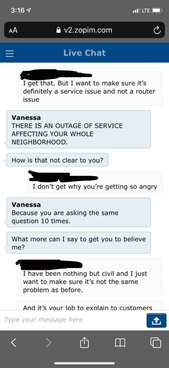 millapickfield's tweet photo. @cogeco Had a really disappointing experience with Cogeco’s chat line yesterday. Here are the highlights of how the representative treated us. I can honestly say I will never recommend cogeco to anyone after this experience. Truly unprofessional. https://t.co/Ij43Ie58Bt