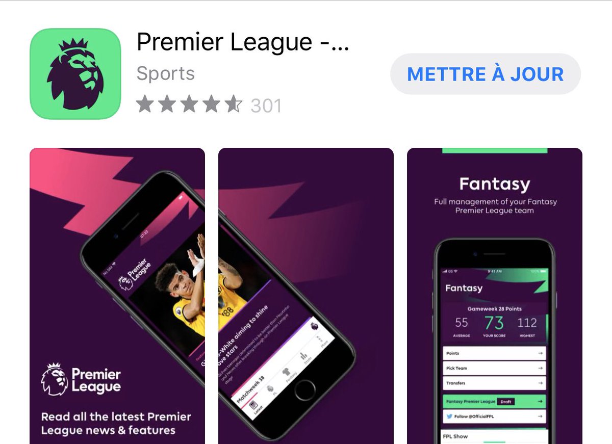 Soit procéder par d’abord télécharger l’application  @OfficialFPL. Pour cela aussi, soit vous téléchargez cette application-ci en photo, dispo sur iOS comme sur Androïd...