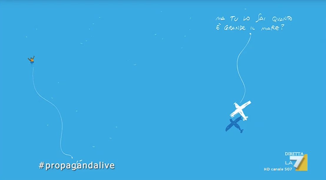 Ma tu lo sai quanto è grande il mare?

#propagandalive <a href="/makkox/">makkox</a>