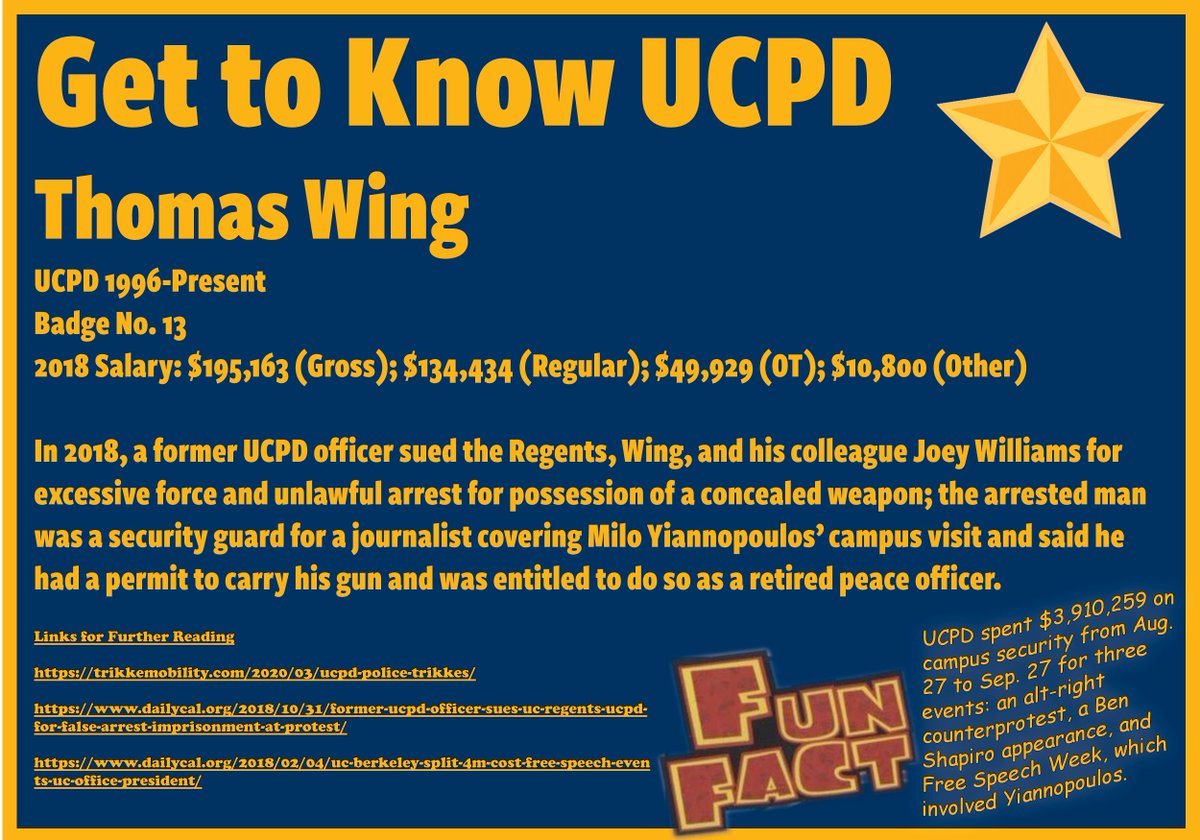 Here's Sgt. Thomas Wing, currently subject with Joey Williams (see above) to a lawsuit filed by a former colleague for excessive and unlawful arrest & a corporate shill for Trikke  https://trikkemobility.com/2020/03/ucpd-police-trikkes/