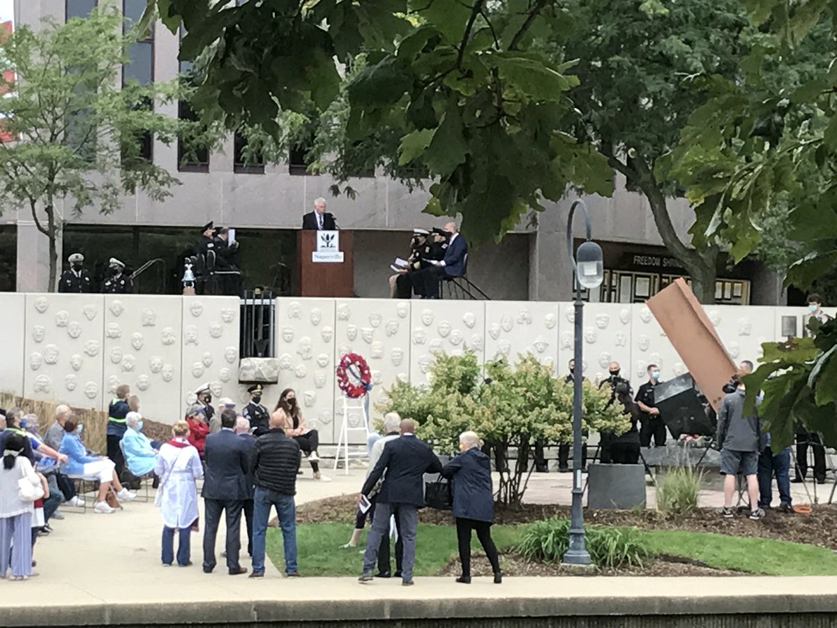 At the 9/11 ceremony by the Exhange Club in Naperville, remembering those who lost their lives on a sad day in American history.
