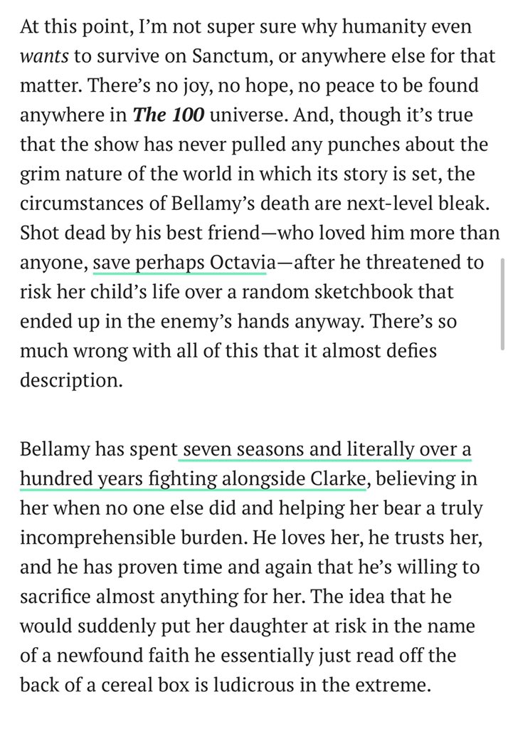 BelizaBuzz's tweet photo. 📰 NEWS | Bellamy’s death was discussed by @DenofGeekUS in an article entitled “The 100 &amp; The Grand Disappointment of Bellamy Blake” 

Read the full article here: https://t.co/8jQcVtNcss https://t.co/rmCD8dBpbu