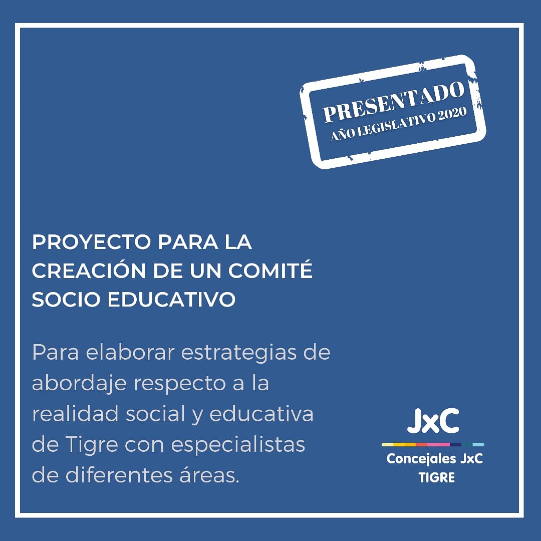 Presentamos un proyecto de adhesión al de la senadora <a href="/felicityenlaweb/">Felicitas</a> para la creación de comités socio educativos en la provincia de Buenos Aires. En Tigre es fundamental abordar la temática educativa en tiempos de pandemia.