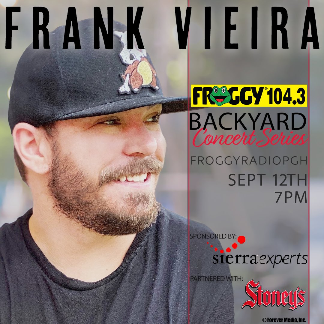 Jeremy Danger Mulder (@dangermulder) on Twitter photo #BackyardConcertSeries (from a mysterious backyard in Robinson) Saturday night at 7pm with the talented <a href="/FrankVMusic/">Frank Vieira</a>. Watch the concert live on Froggy Radio Pittsburgh Facebook Live. Brought to you by <a href="/SierraExperts/">Sierra Experts</a> “We Do IT Differently” #BackyardConcertSeries (from a mysterious backyard in Robinson) Saturday night at 7pm with the talented <a href="/FrankVMusic/">Frank Vieira</a>. Watch the concert live on Froggy Radio Pittsburgh Facebook Live. Brought to you by <a href="/SierraExperts/">Sierra Experts</a> “We Do IT Differently”