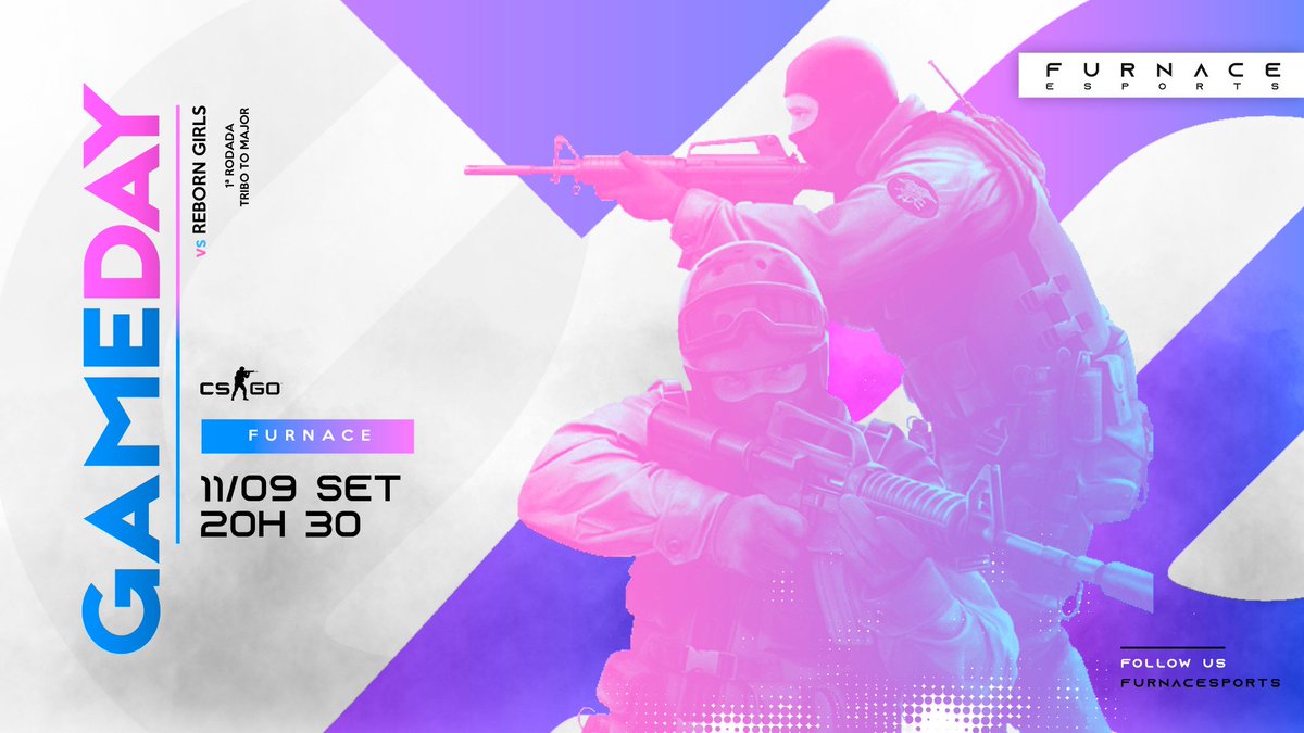 furnacesports's tweet photo. OI OI NÉ GENTE RSRSRS
O game mudou de horário então estamos postando de novo!
Nossa Line Principal de CS🔫 vai jogar agora contra a REBORN GIRLS pela TRIBO TO MAJOR!🔥🔥🔥
Torçam pra eles e mandem muita energia positiva!! Vamos dar o nosso melhor!
#fé😇 https://t.co/DZLy6Fab2o