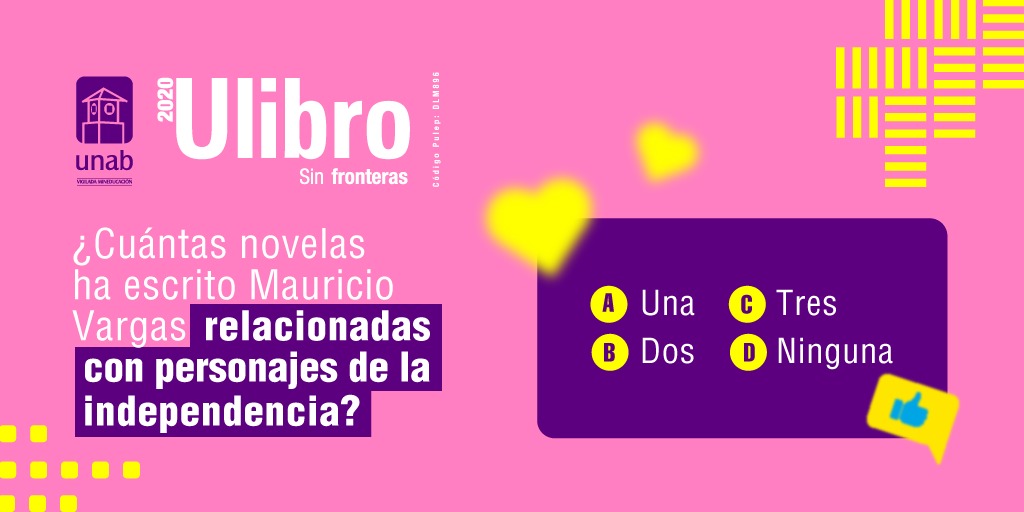 Ulibro's tweet photo. ¡Concurso!🤩 Participa aquí 👇 y podrás ganar uno de los libros que fueron protagonistas en #Ulibro2020➡️
Responde estas preguntas y comenta tus respuestas lo más pronto posible en este hilo⤵️ Se premiarán los primeros 3 usuarios que acierten antes de las 4:00 p.m 🕔 https://t.co/KmnEi9g14a
